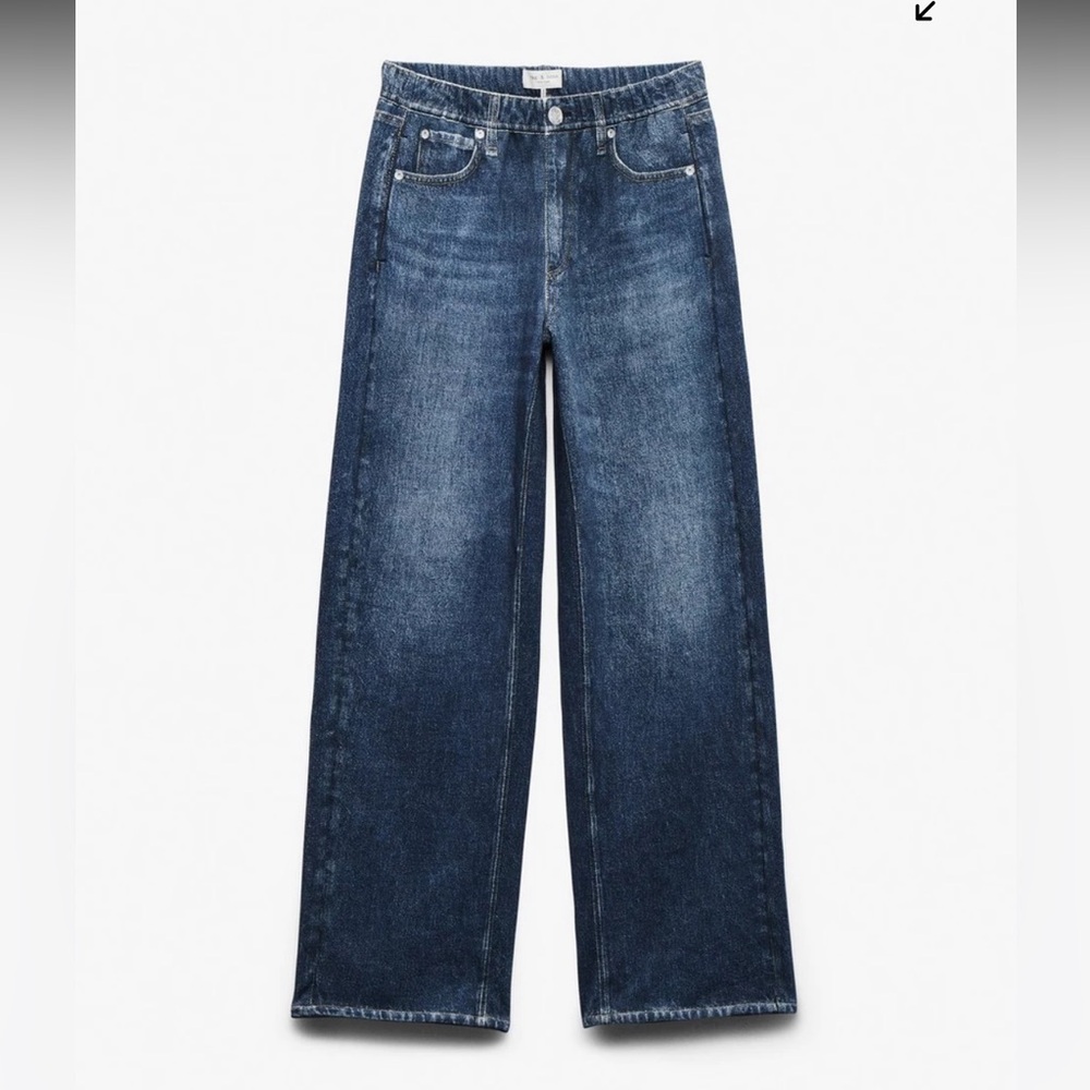 Rag & Bone - Miramar High Rise Wide Leg Cotton Terry Sweatpant Jeans - Picture 2 of 6